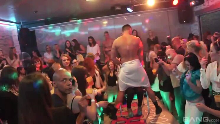 Blonde and Brunette Strangers in Hot Party Action