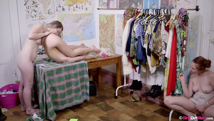 [GirlsOutWest] - Brunette Babes Dusty & Mae - Garage Sale pt2 - Lily Love - Cindy Hope