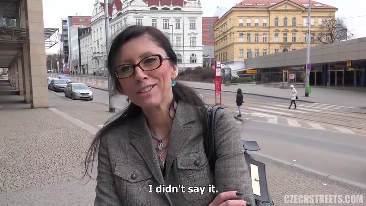 Brunette Milf Gets Cummed On Streets