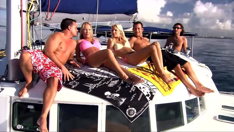 [BANG.com] - Blonde Boroka Screwed By Two Big Cocks On Ship - Mike Angelo - J.J. - Boroka Borres