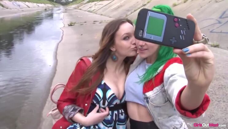 [GirlsOutWest] - Emerald and Anne Melb Naked Outdoor - Anne Melb