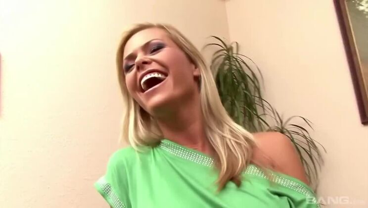 Hairy Blonde Solo with White Vibrator