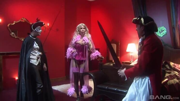 Blonde MILF Melanie's Threesome Lingerie Adventure