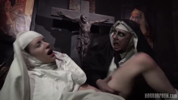 [HorrorPorn] - BDSM Nun Group Sex - Kyle Mason - Kenzie Reeves - Kira Noir