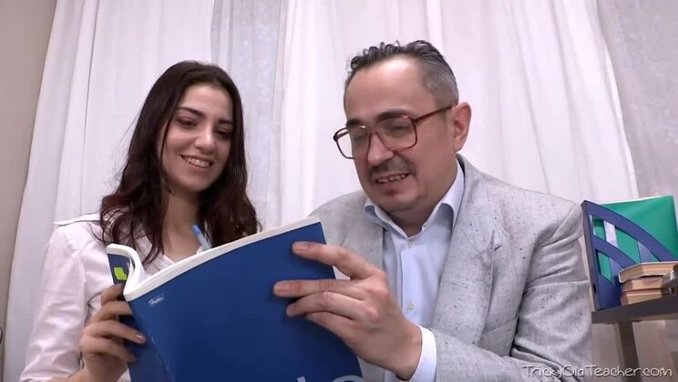 Russian Brunette Esenia Fucked by Tricky Teacher