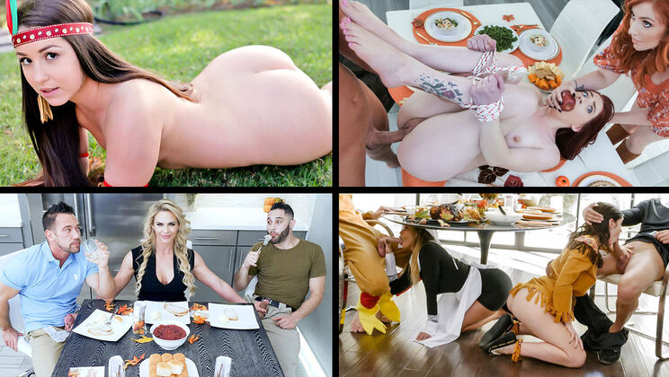 [TeamSkeetSelects] - Thanksgiving Whore fest with Brooklyn, Lauren, Rosalyn, and Aria - Brooklyn Chase - Lauren Phillips - Rosalyn Sphinx - Aria Carson