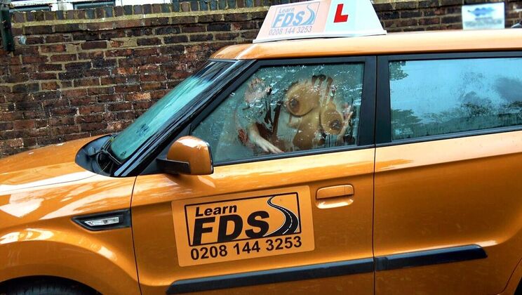 [FakeDrivingSchool] - Young Black Babe's First Time Outdoor Blowjob - Ryan Ryder