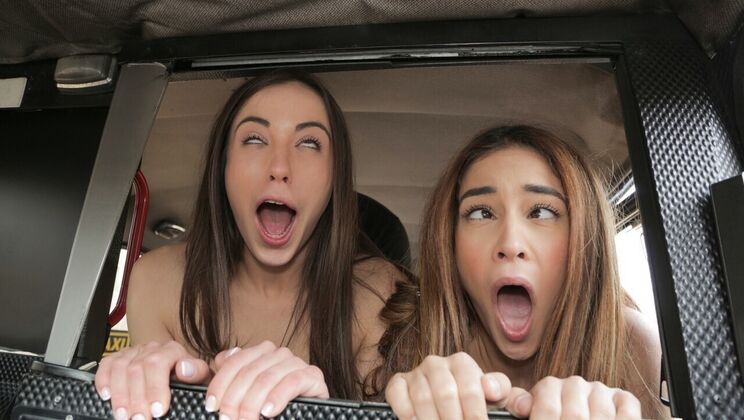 [FakeTaxi] - Cheeky Lesbians with Natural Tits Screw a Cab Driver Senseless