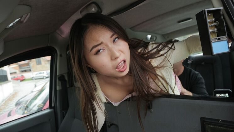 [FakeTaxi] -  Asian Chick Sucks Cock in Taxi Mess 