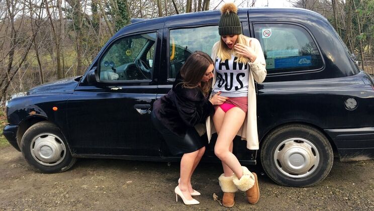 Curvy Blonde Pussy Licked In Car