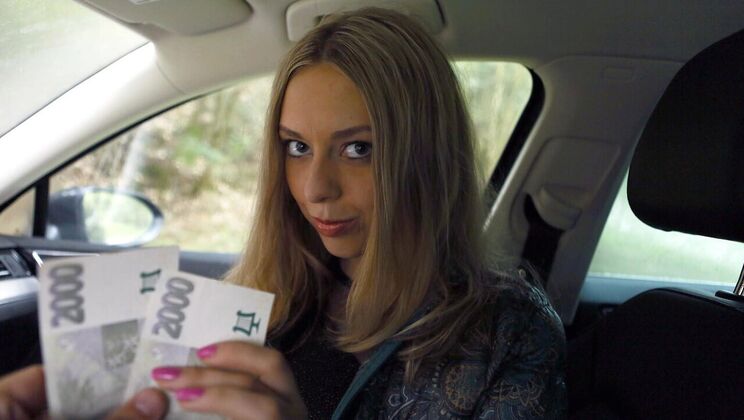 Russian Pussy Cumshot in Car