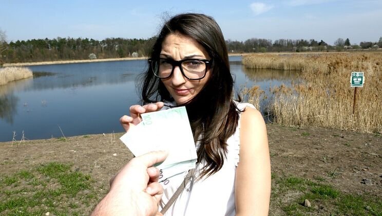 [PublicAgent] - Outdoor Public Blowjob with Spanish Babe Jimena - Jimena Lago