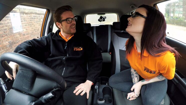 [FakeDrivingSchool] - Blonde Petite American Gets Pussy Licked And Creampie - Ryan Ryder