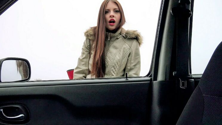 [StrandedTeens] - Blowjob and Hardcore in Car - Rebecca Volpetti - Frank Gun