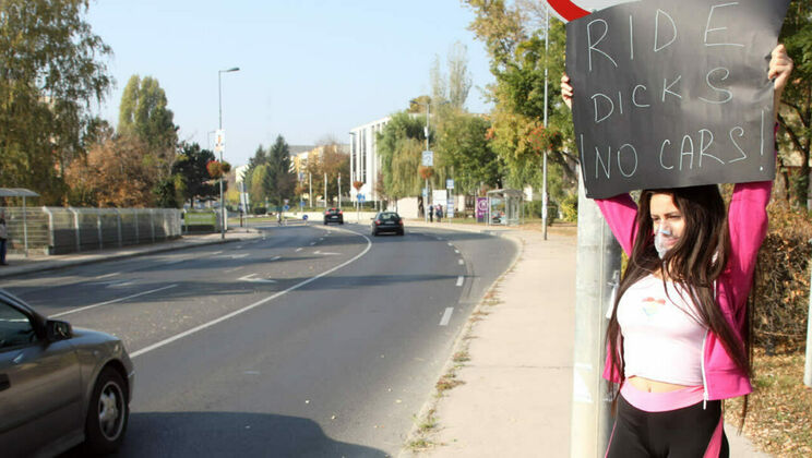 [YoungBusty] - Sherill Collins Masturbates Outside - Sherill Collins