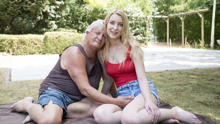 [Oldje] - Young Blonde Student Seduces Old Yogin