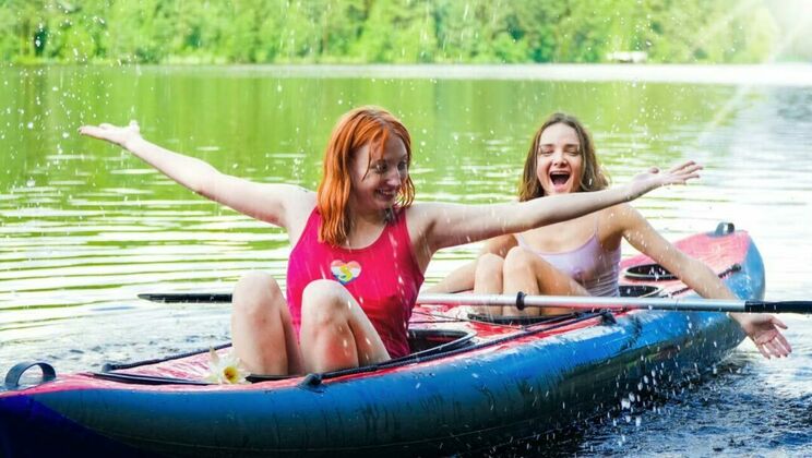 [ClubSweethearts] - Redhead Teen Girls in a Wet Kayaking Adventure - Olivia Trunk - Emma Korti
