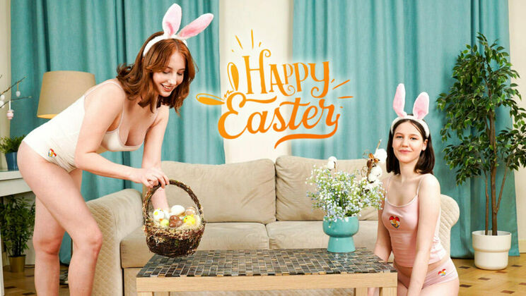 [ClubSweethearts] - Easter Fun with Big Tits Brunettes - Emma Korti - Margo von Teese
