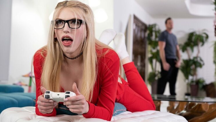 [TransAngels] - Creampie for Tattooed Gamer Babe