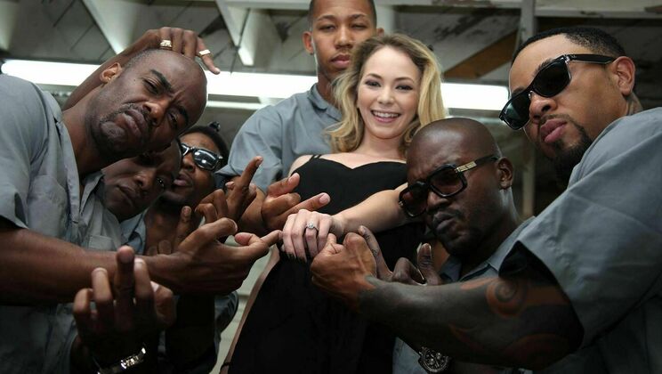 [BlacksonBlondes] - Blonde Petite Angel Smalls Takes It All - Ricky Johnson - Eddie Jaye - Angel Smalls - Slim Poke - Jack Blaque - Chris Cock