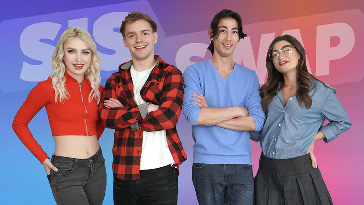 [SisSwap] - Blonde and Brunette Suck and Cum