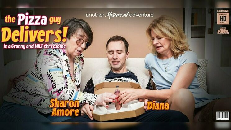 [Mature.nl] - Granny Sharon and Diana's Hot and steamy Delivery Threesome