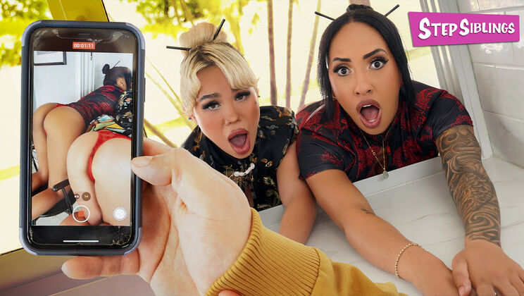 [StepSiblings] - Caught in Interracial Threesome Action