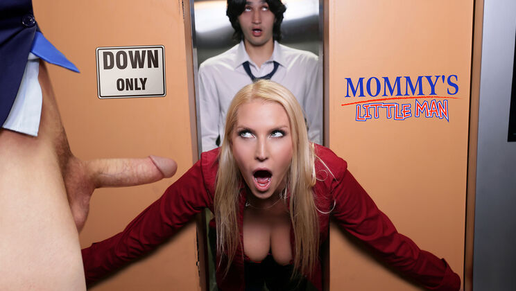 [Mommy’sLittleMan] - Blonde MILF Trapped in Elevator Threesome - Vanessa Cage - Elias Cash - Axel Haze
