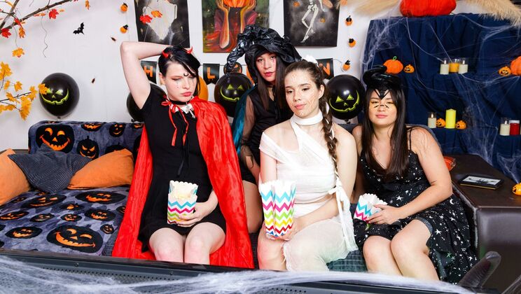 [ClubSweethearts] - Big Tits Halloween Group Sex - Cherry Black - Nice Viki - Amelia Ost - Roxy Muroy