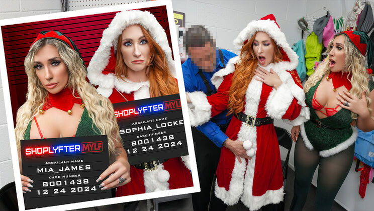 [ShopLyfterMYLF] - Ho Ho Holiday Thieves: Blonde PAWG and Redhead Stepsister Take Jack Vegas' Cock - Sophia Locke - Jack Vegas - Mia James