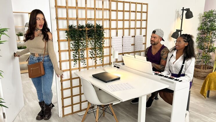 [CrazyCollegeGFs] - Piano Tutor Gagged and Pounded in POV Scene - Juan Lucho - Barbie Rous