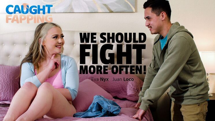 [CaughtFapping] - Latina Eva Nyx Licks Pussy and Takes Cum on Her Shaved Pussy - Juan Loco - Eva Nyx