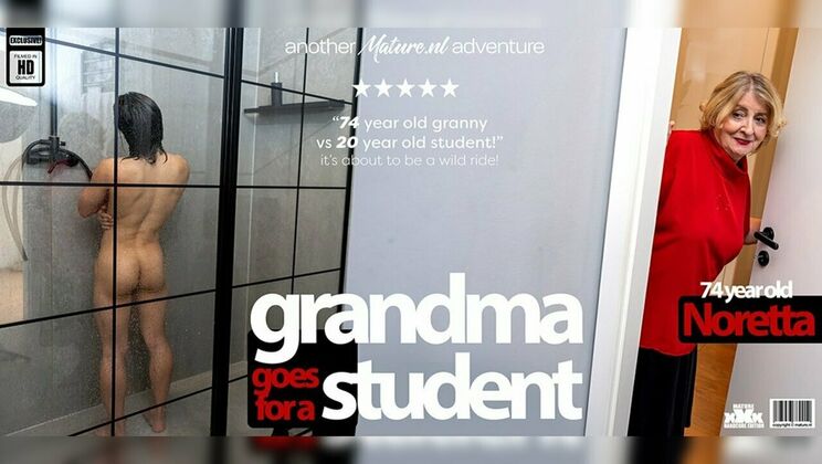 [Mature.nl] - Big Tits Granny Noretta Sucks Young Koudai's Dick - Noretta - Koudai