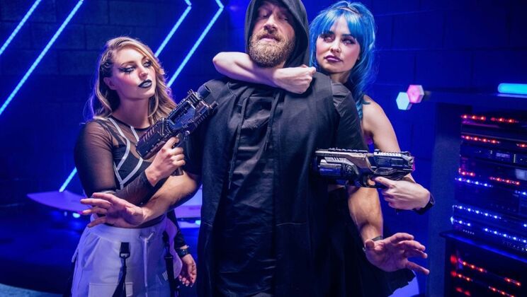 [DigitalPlayground] - Blonde Lesbians with Enhanced Bodies in Socks Lick Each Other's Ass - Jewelz Blu - Kayley Gunner