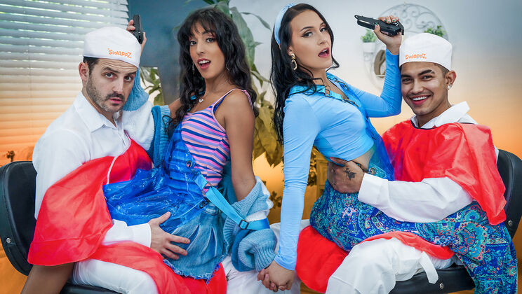 [SwappzSingles] - 69 Family Style - Fit Girls and Older Women Swap Cum - Claire Black - Jade Greene - Tony Marzo - Arin Jones