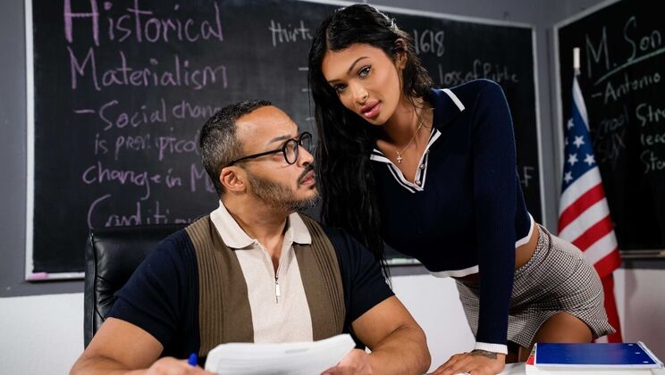 [TransSensual] - Short Hair Shemale Gets Her Big Tits Fucked in Missionary Position - Dillon Diaz - Victoria Grant