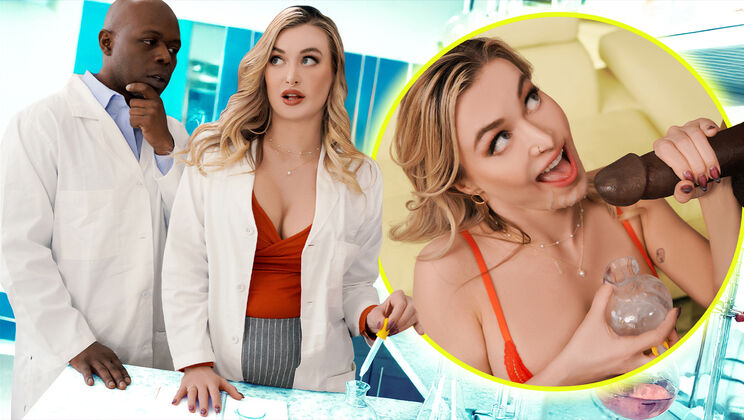 Blonde Lab Partner Gets Spanked and Milked by MILF Scientist
