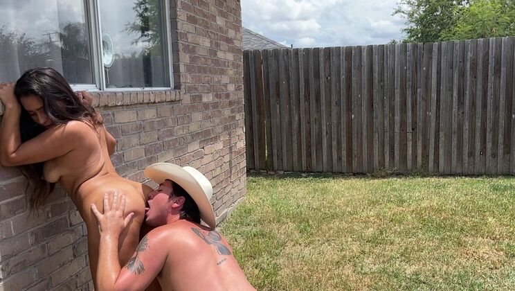 Alexa & Zach Backyard Rodeo Breast Play Moaning Hetero