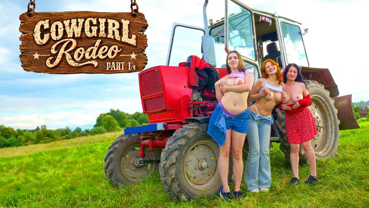 Cowgirl Rodeo 1/4 – Molly Kit, Eva Foreva, Sugar Ann Masturbate and Fuck
